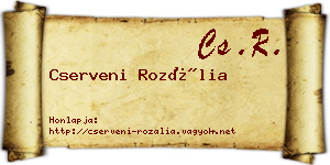 Cserveni Rozália névjegykártya